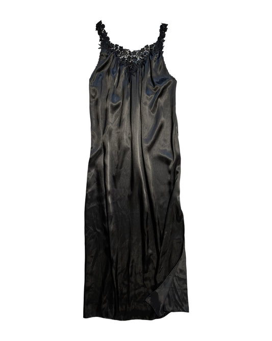 Black Satin Slip Dress