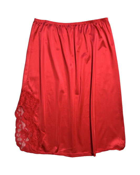 Red Satin Slip Skirt