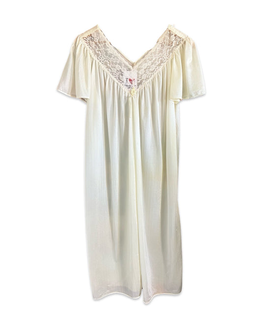 1980s Ivory Nightgown Dress