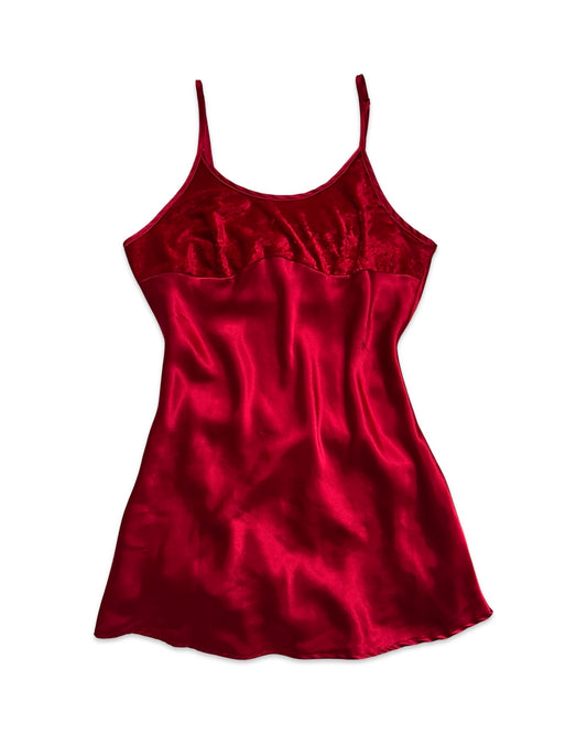 Red Satin Babydoll Dress
