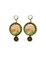 Kewpie Button Dangle Earrings
