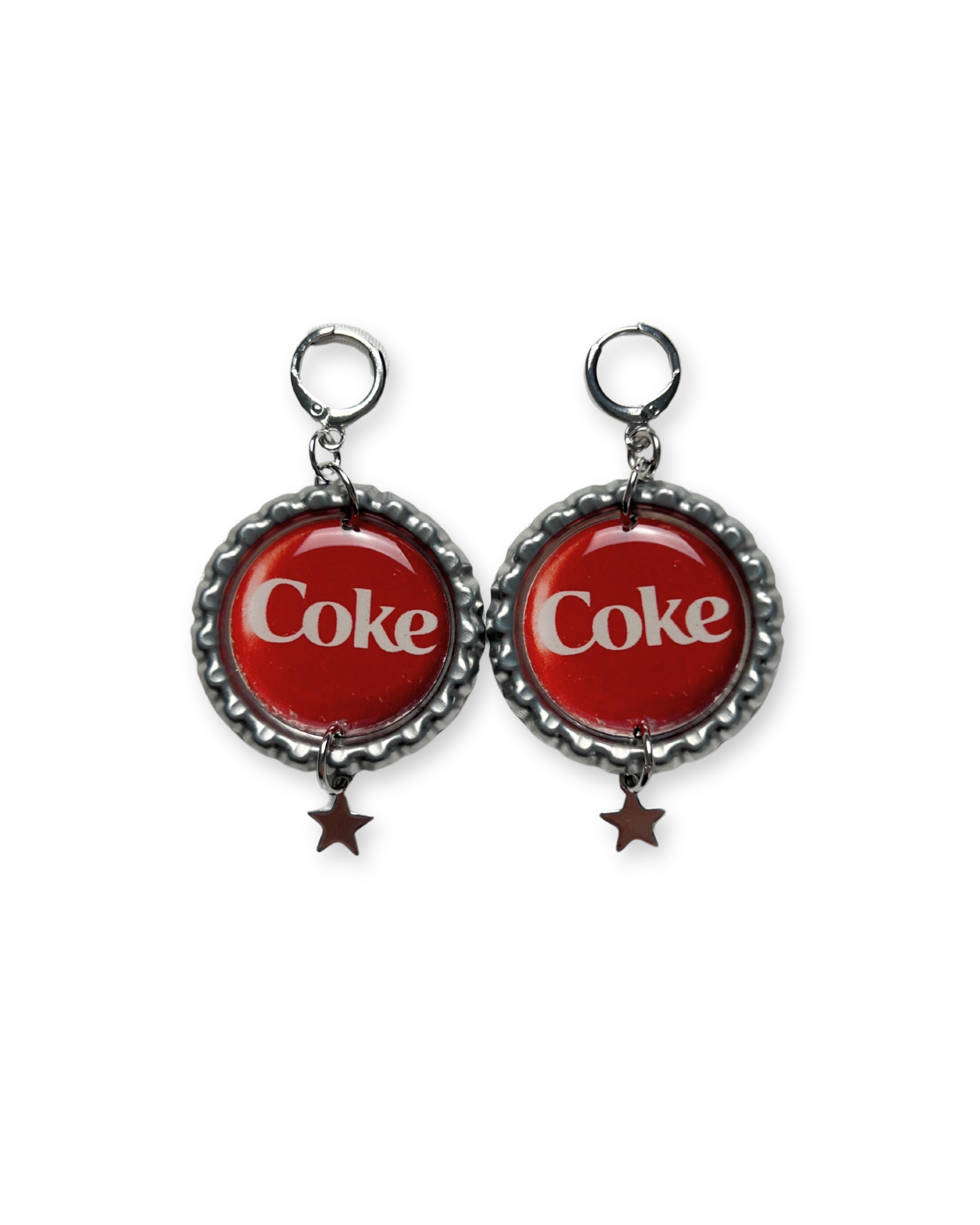Coke Bottle Cap Dangle Earrings