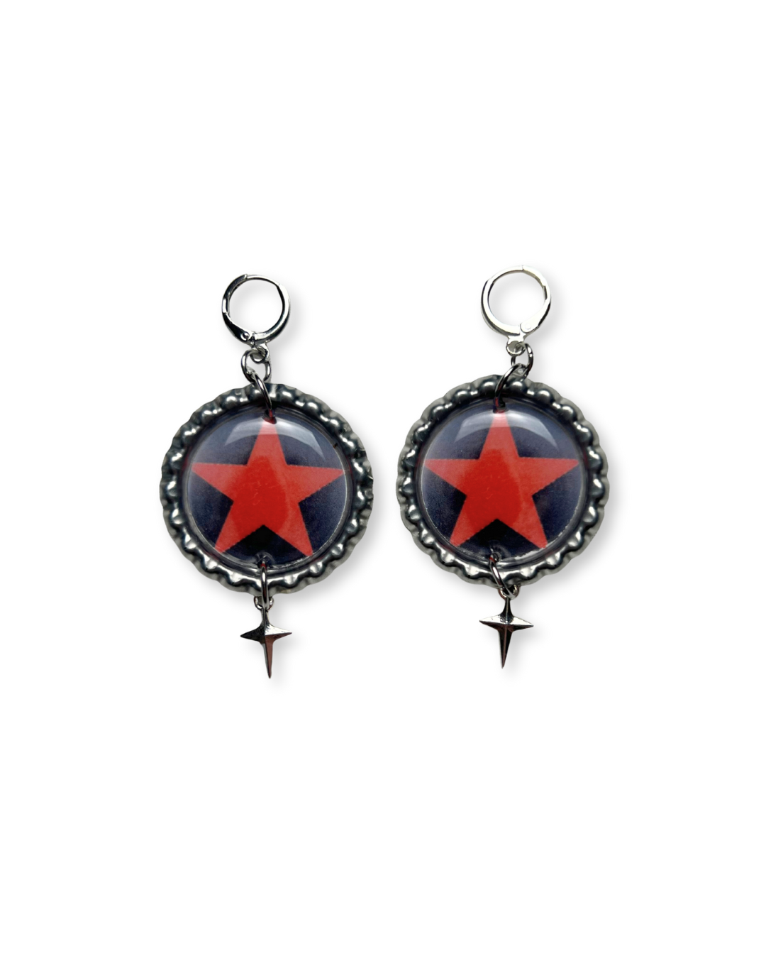 Red Star Dangle Earrings