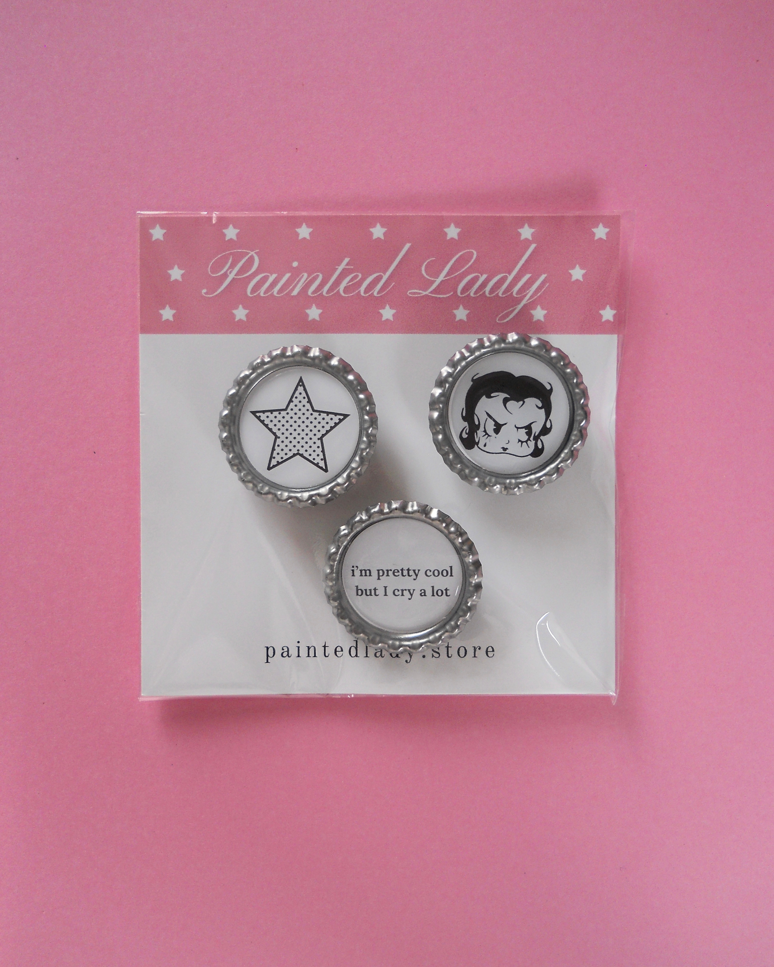 'Pretty Cool But I Cry a Lot' Pin Set