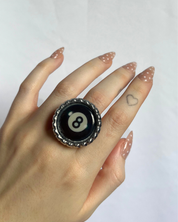 8 Ball Bottle Cap Ring