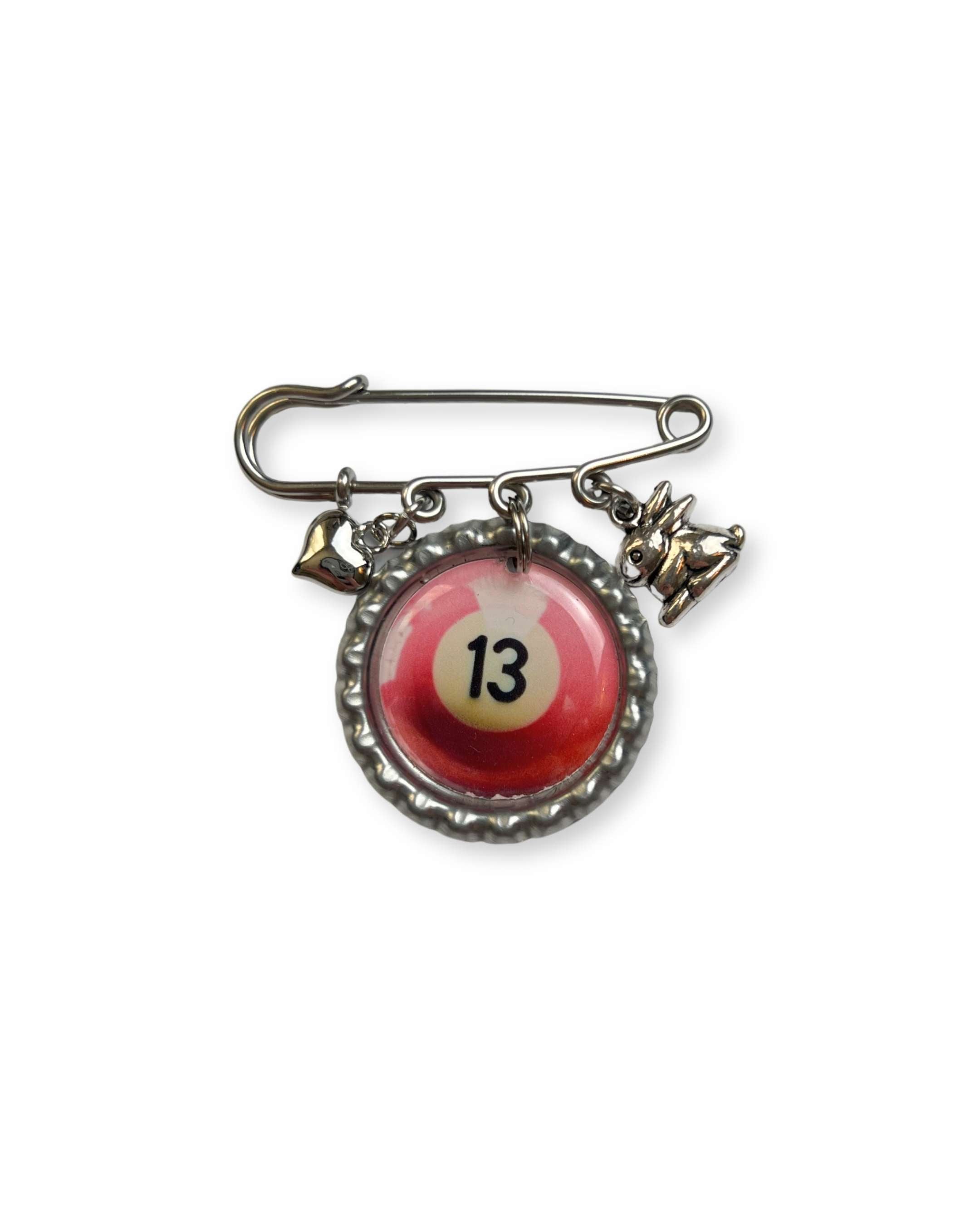 Pink 13 Ball Brooch