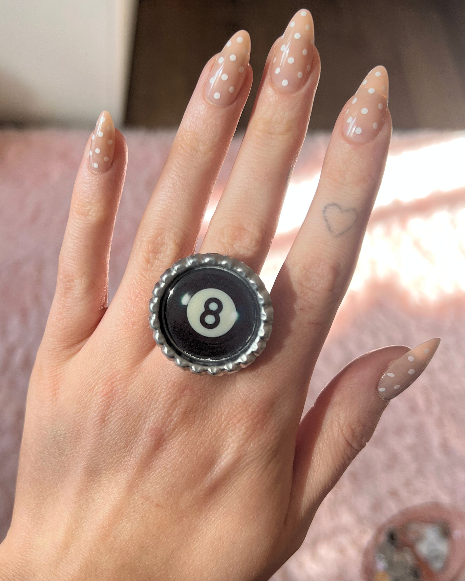 8 Ball Bottle Cap Ring