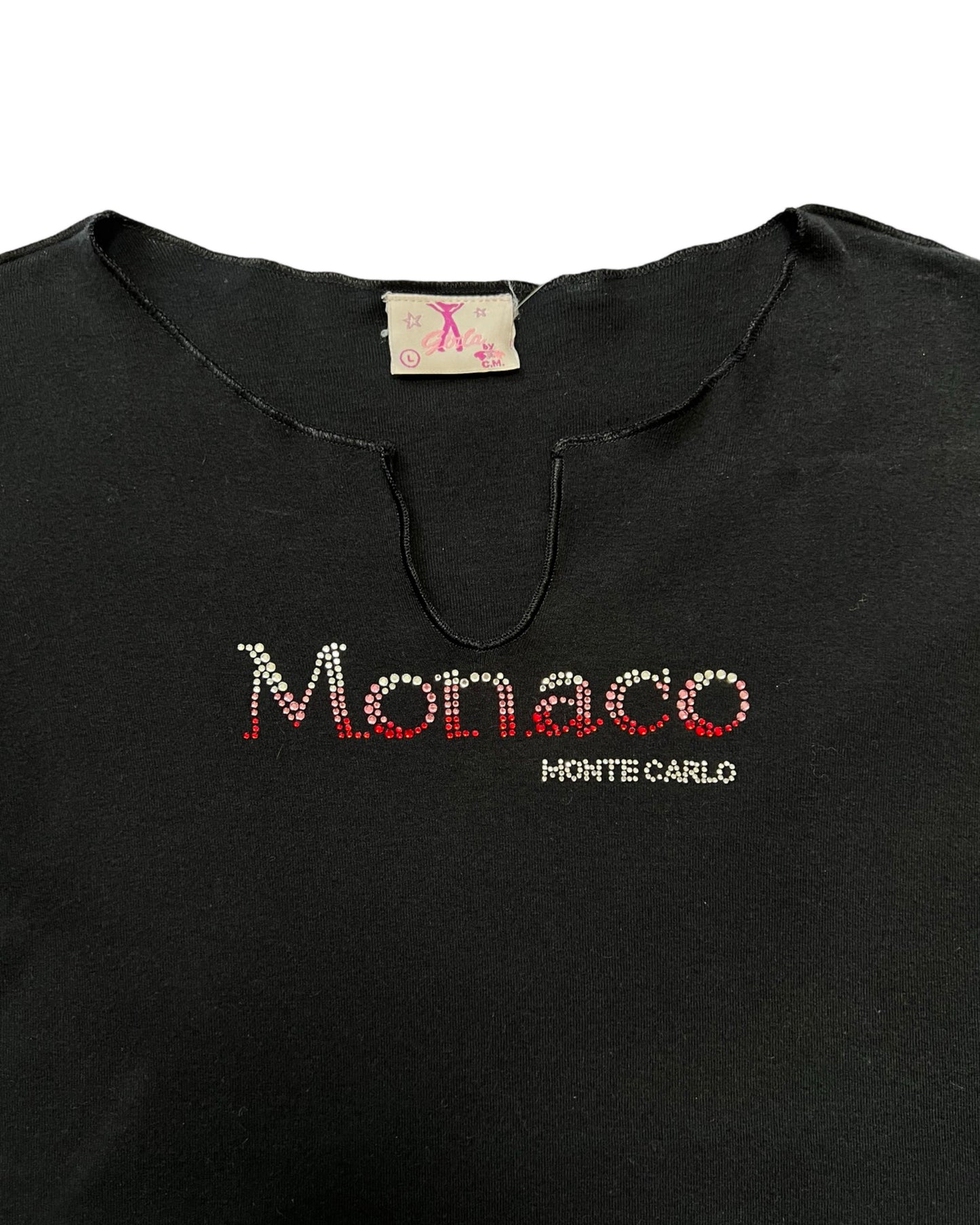 Y2K Monaco Bejeweled Baby Tee