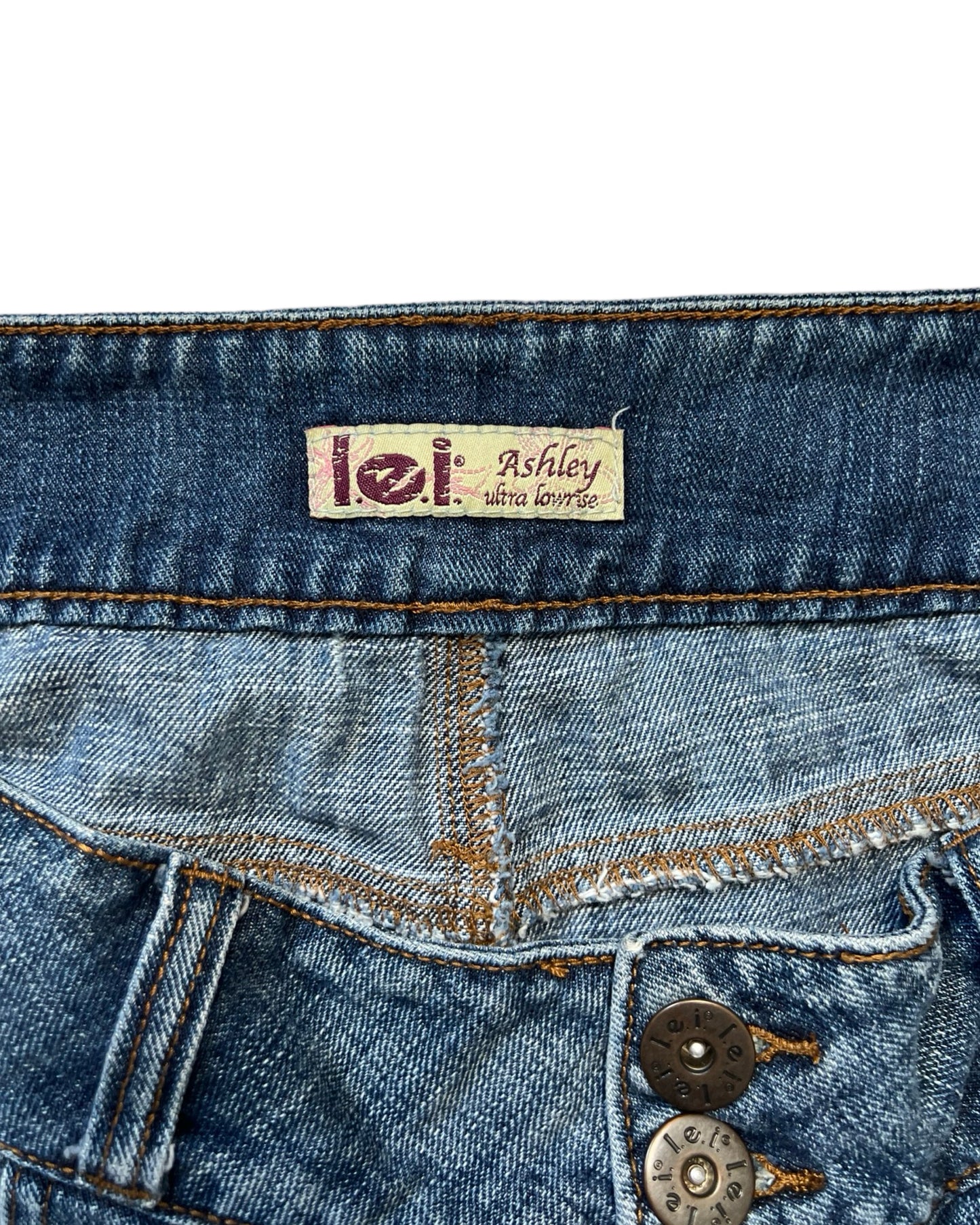 L.e.i. Low Rise Blinged Out Denim Skirt