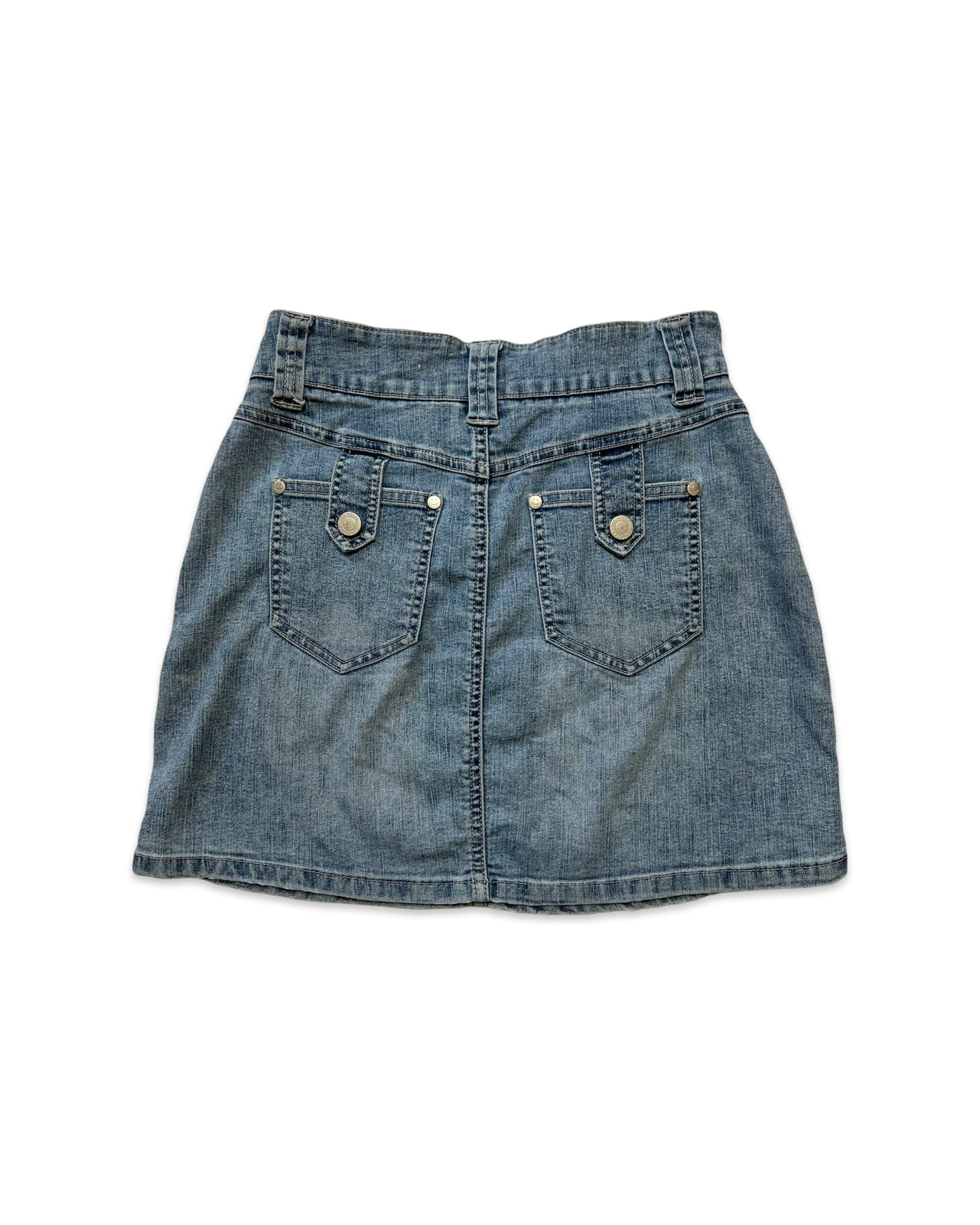 Denim Cargo Mini Skirt