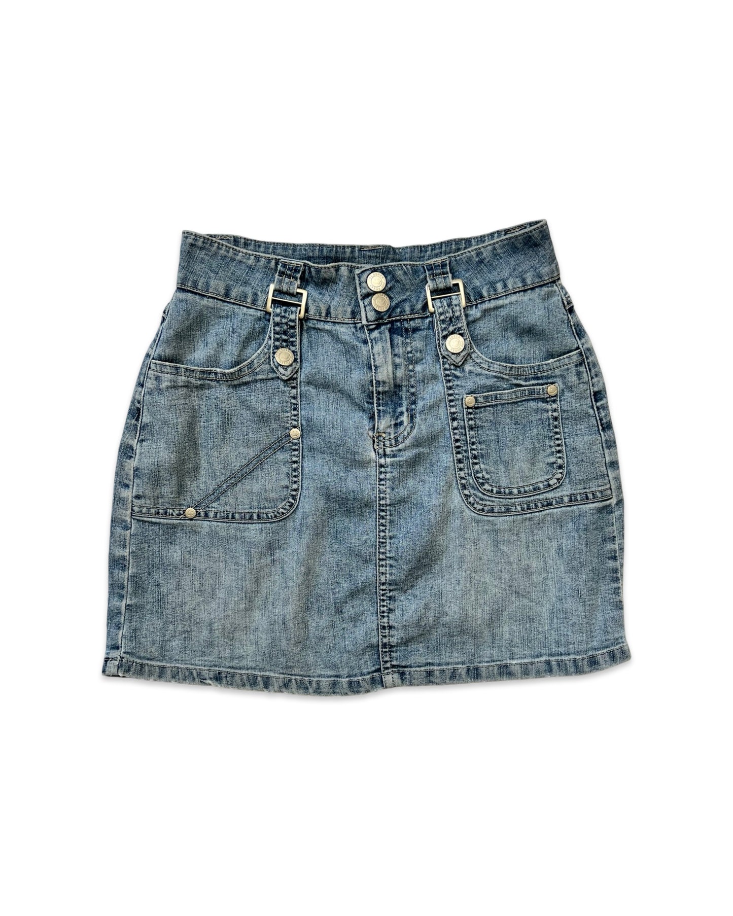 Denim Cargo Mini Skirt