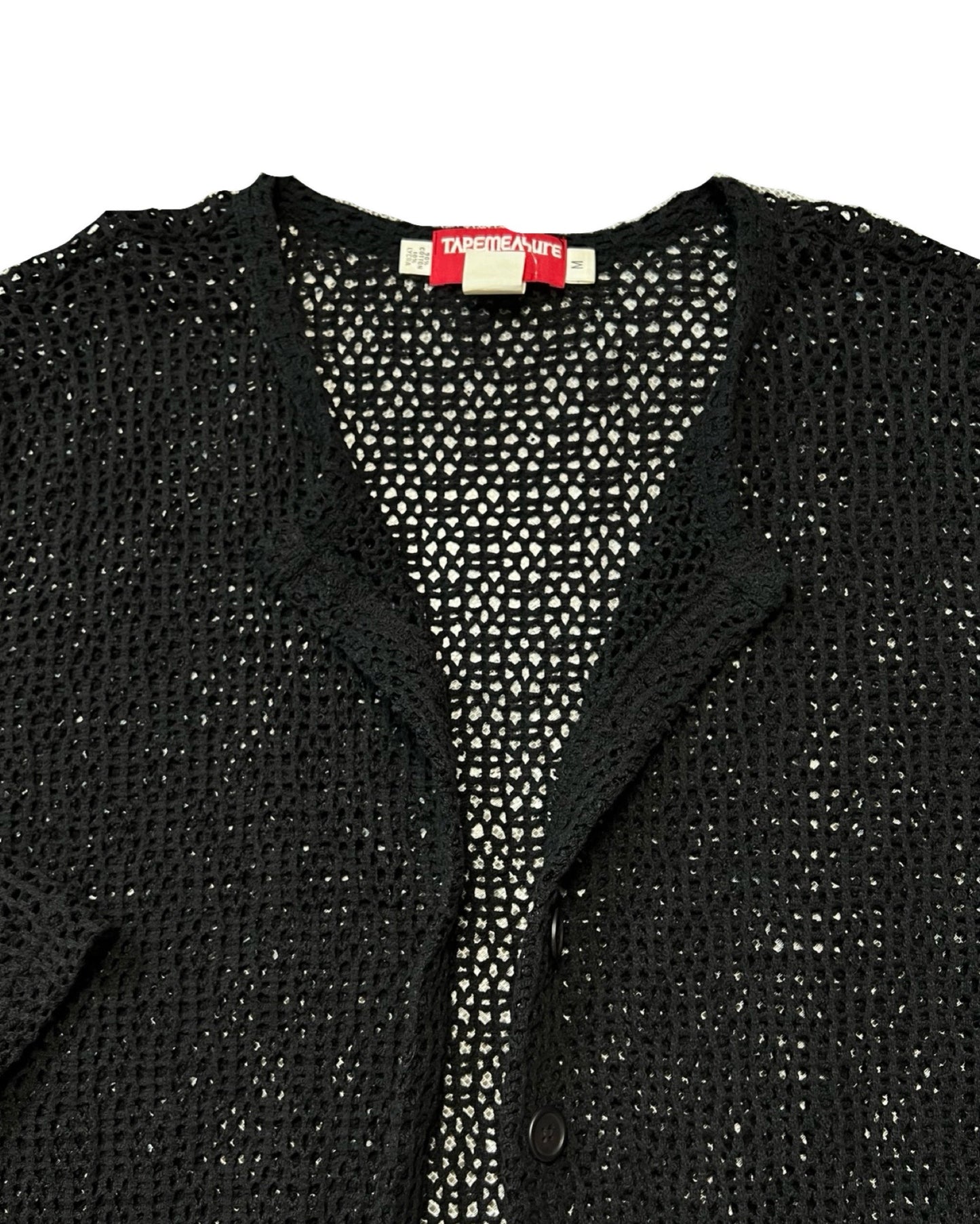 Black Open-Knit Cardigan