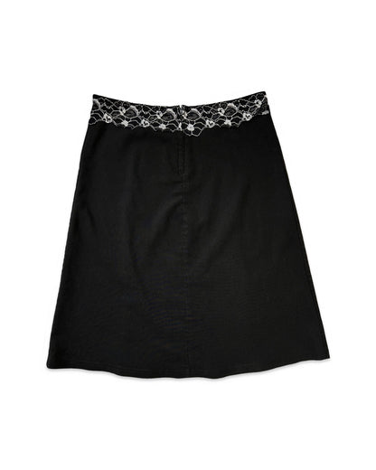 Lace Edge Midi Skirt