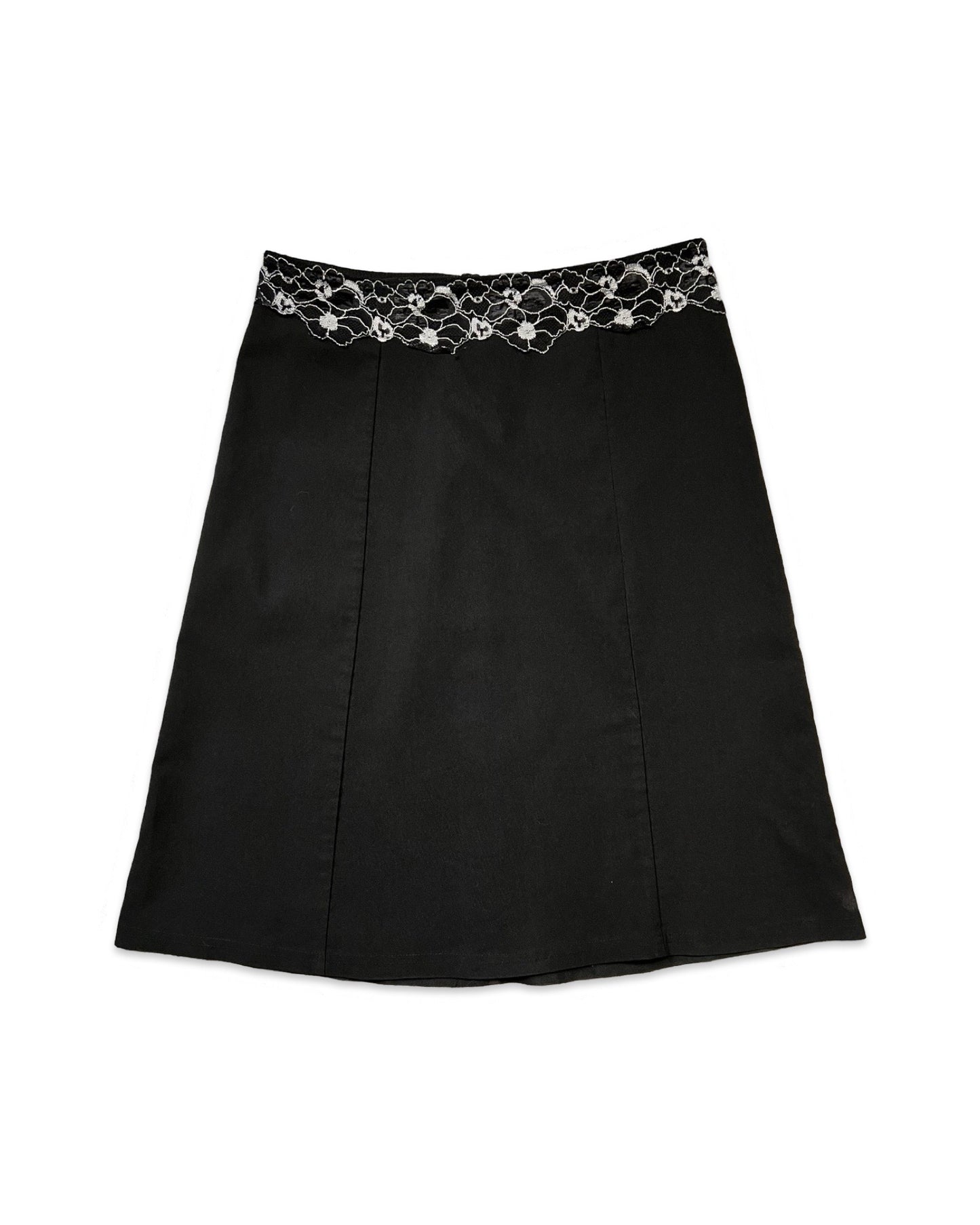 Lace Edge Midi Skirt