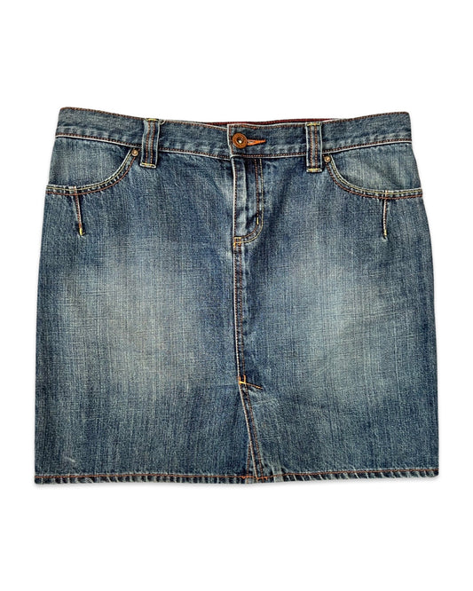 Low-Rise Denim Miniskirt