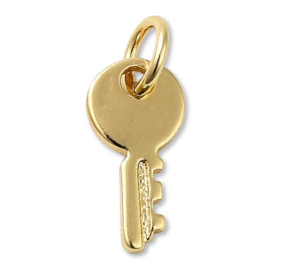mini key 14k gold charm