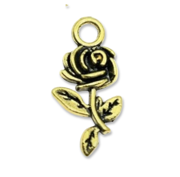 vintage gold rose charm
