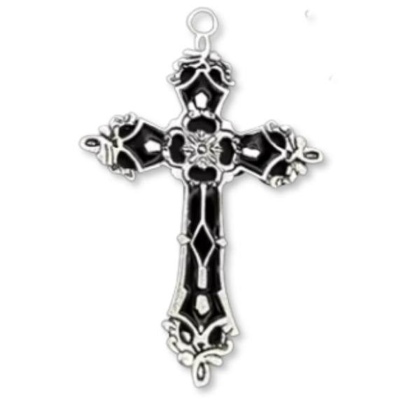 large silver gothic cross