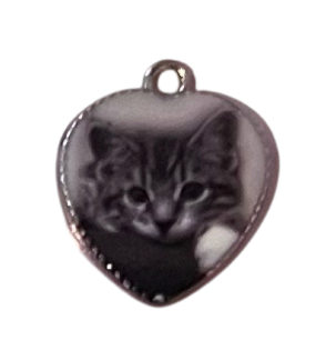 vintage silver kitten charm
