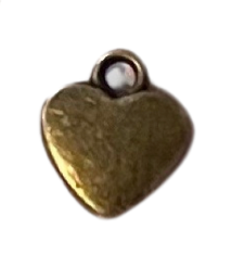 vintage brass mini heart charm