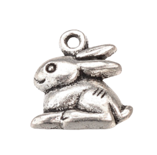 silver bunny charm
