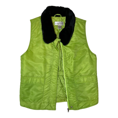 FAUX FUR TRIM PUFFER VEST